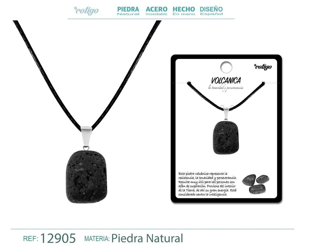 Colgante de piedra volcánica - Joyería artesanal