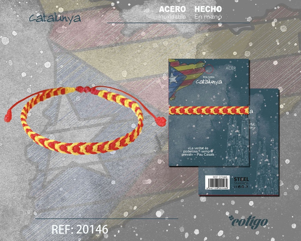 Pulsera trenzada de bandera de Cataluña - Joyería cultural