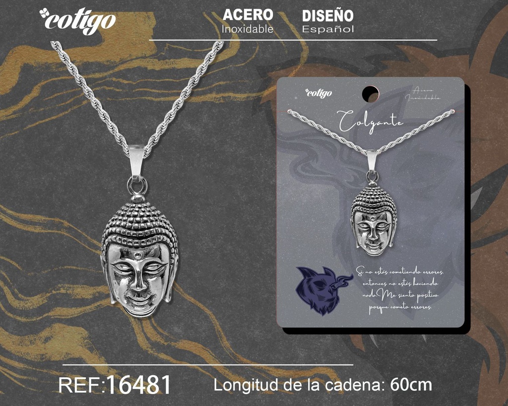 Colgante hombre de acero plateado - Joyería masculina