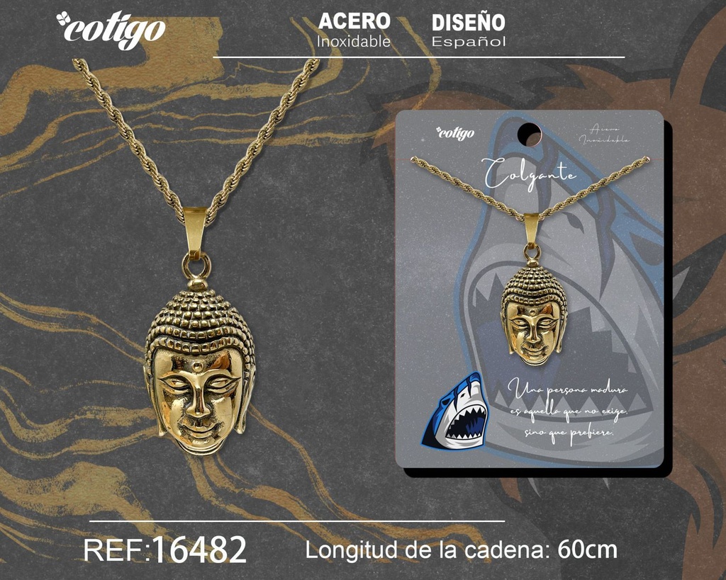 Colgante hombre de acero dorado - Joyería masculina