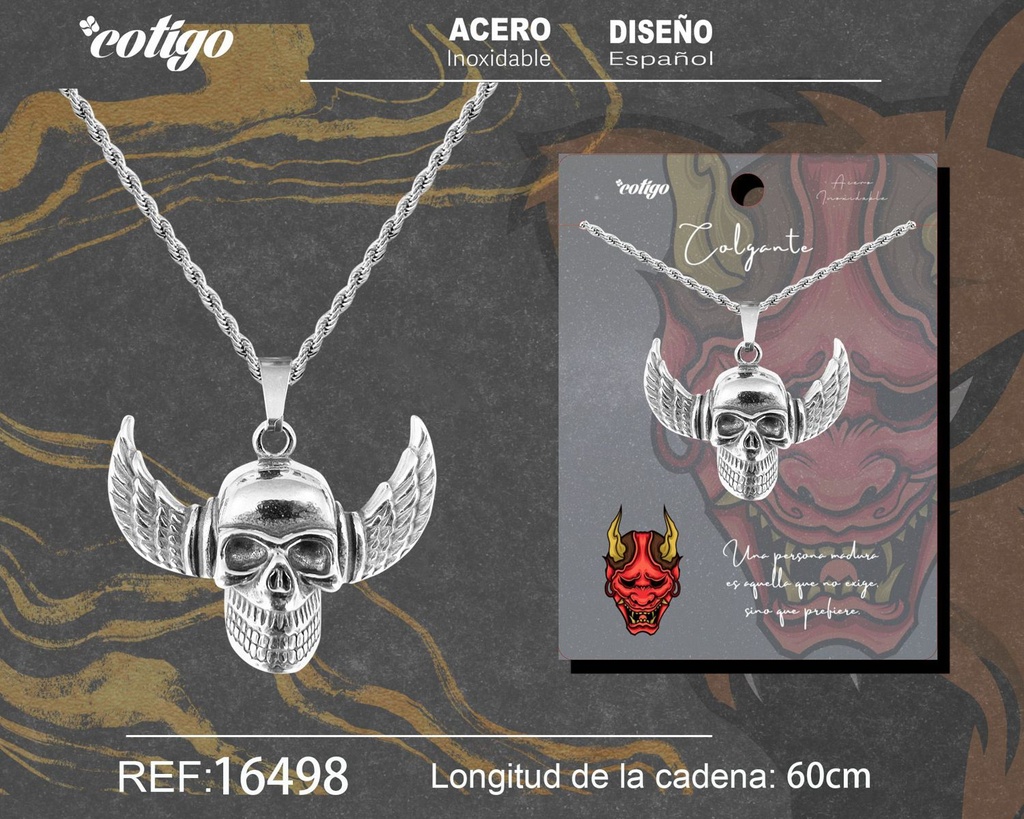 Colgante hombre de acero plateado - Joyería masculina