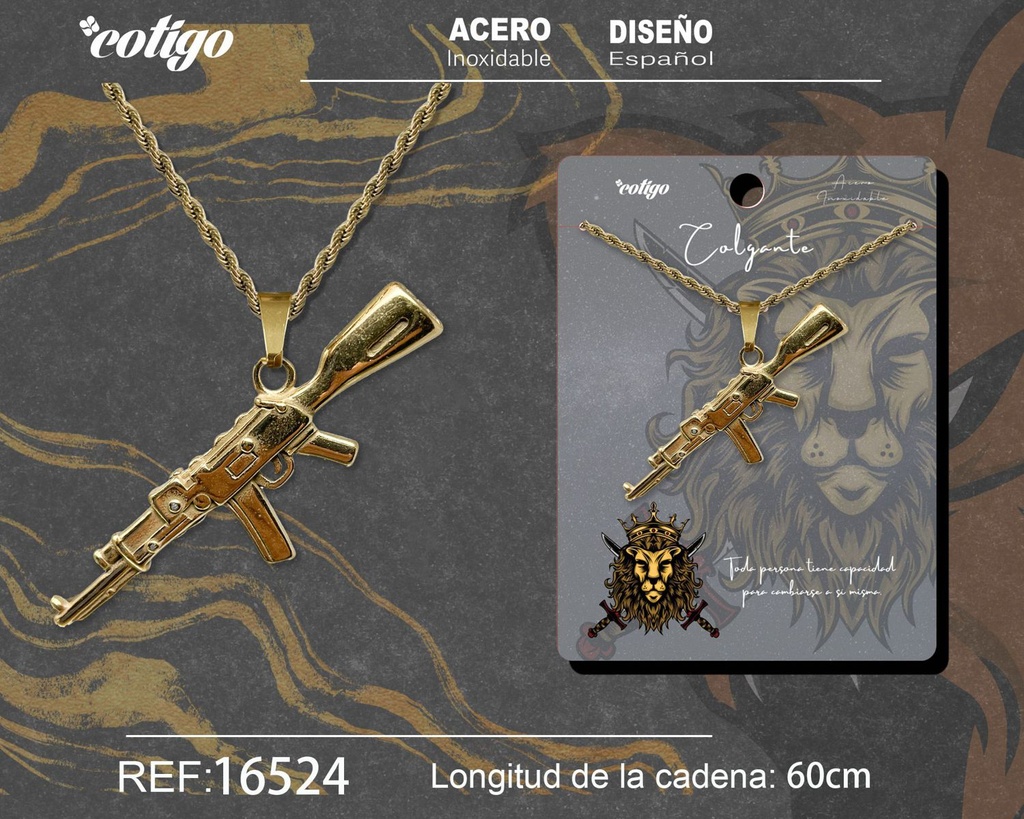 Colgante para hombre de acero color dorado - Joyería masculina