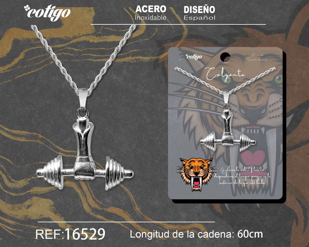 Colgante para hombre de acero color plateado - Joyería masculina