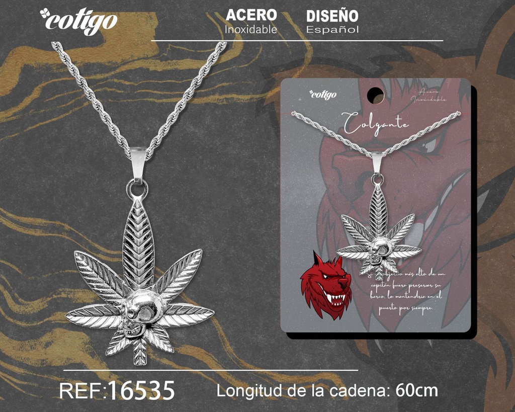 Colgante para hombre de acero color plateado - Joyería masculina