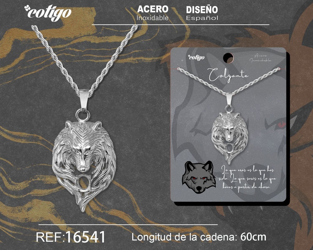 Colgante para hombre de acero color plateado - Joyería masculina
