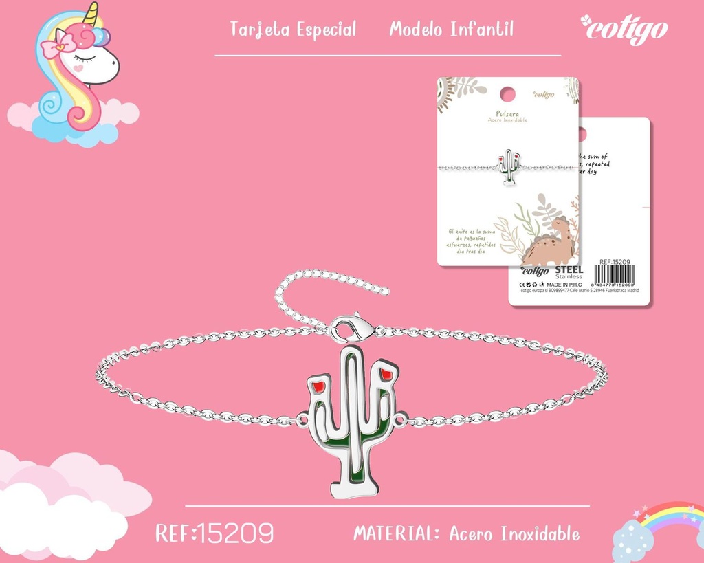 Pulsera para niña de acero color plateado - Joyería infantil