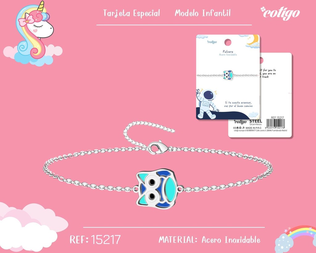 Pulsera para niña de acero color plateado - Joyería infantil