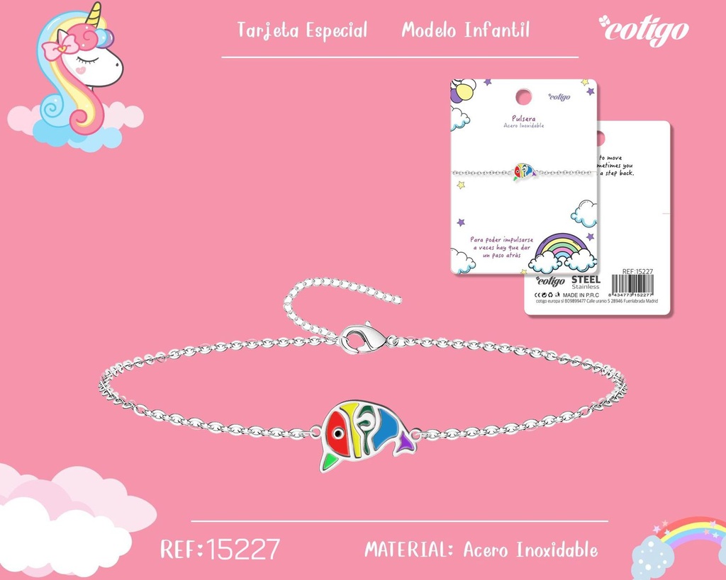 Pulsera para niña de acero color plateado - Joyería infantil