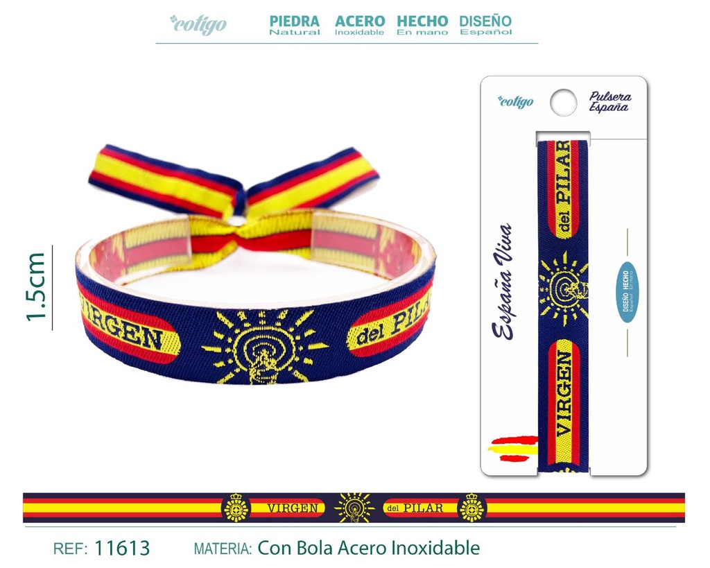 Pulsera Virgen Pilar tejido - Policía nacional - Joyería religiosa