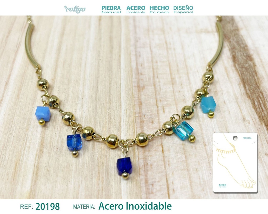 Tobillera de acero color dorado - Accesorios de tobillo