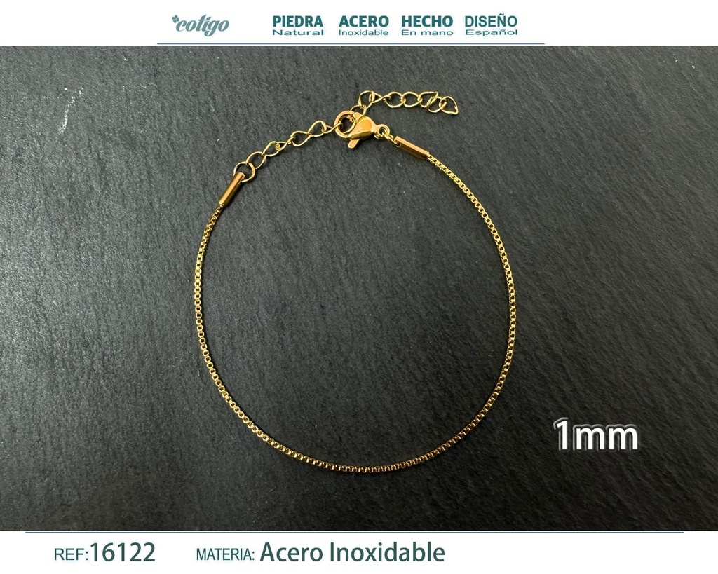 Pulsera de cadena de acero dorado - Joyas de cadena