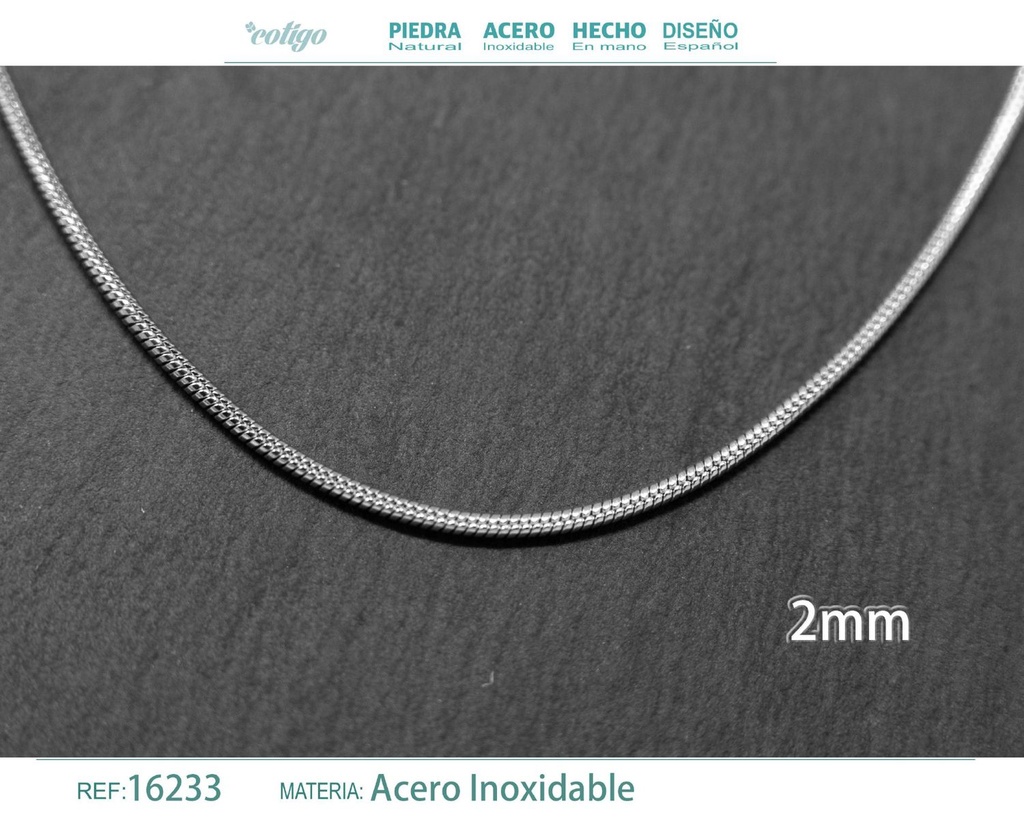 Collar de cadena de acero plateado - Joyería de cadena