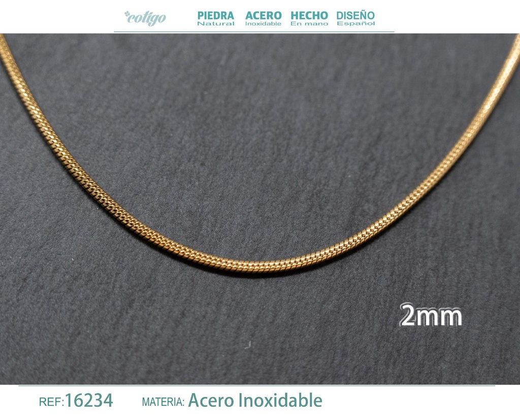 Collar de cadena de acero dorado - Joyería de cadena