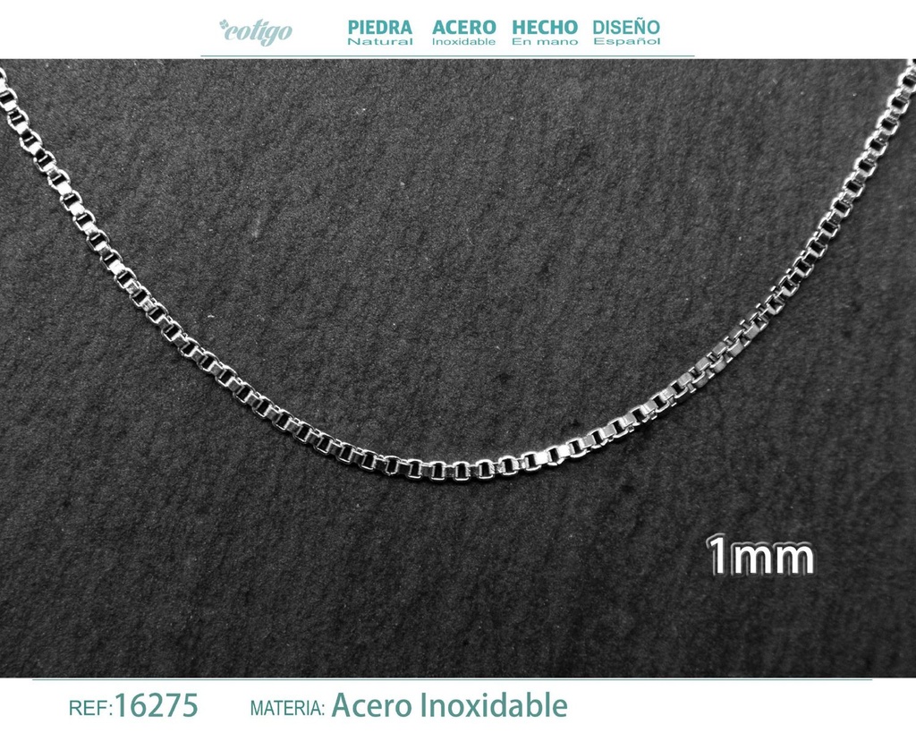 Collar de cadena de acero plateado - Joyería de cadena