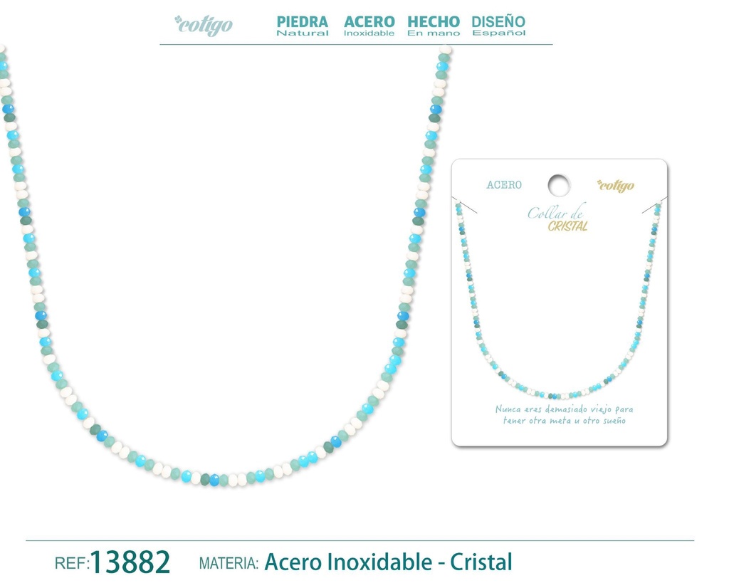 Collar de Cristal Multicolor con cierre de Acero - Accesorios de joyería elegantes