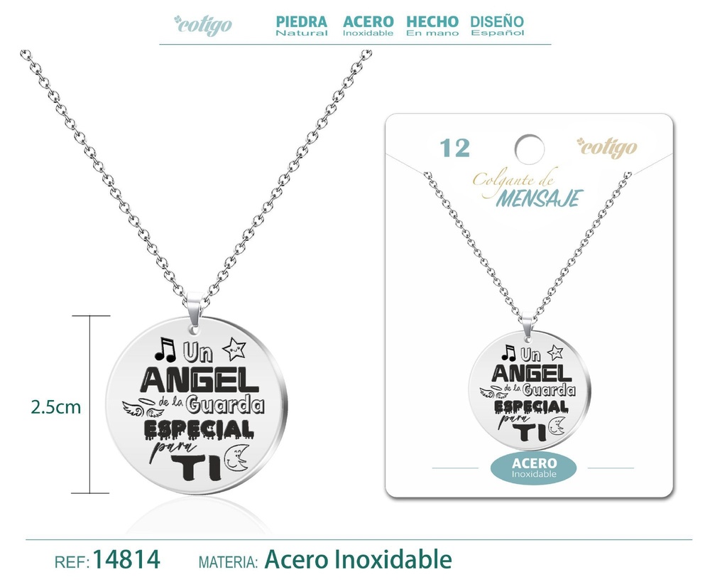 Colgante de acero inoxidable con mensaje personalizado - Accesorios de joyería