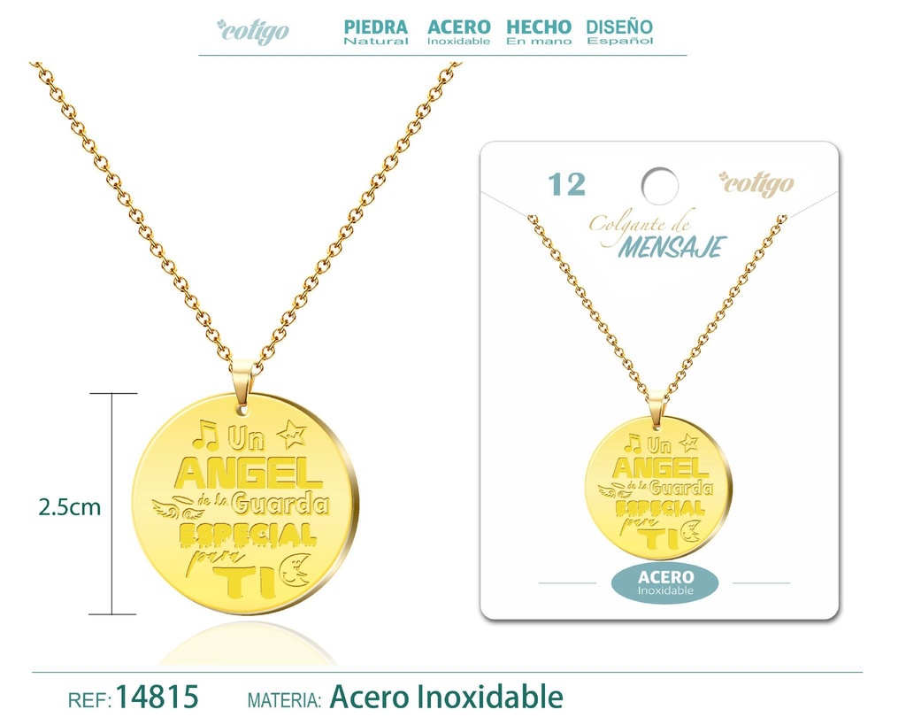 Colgante de acero inoxidable con mensaje personalizado - Accesorios de joyería