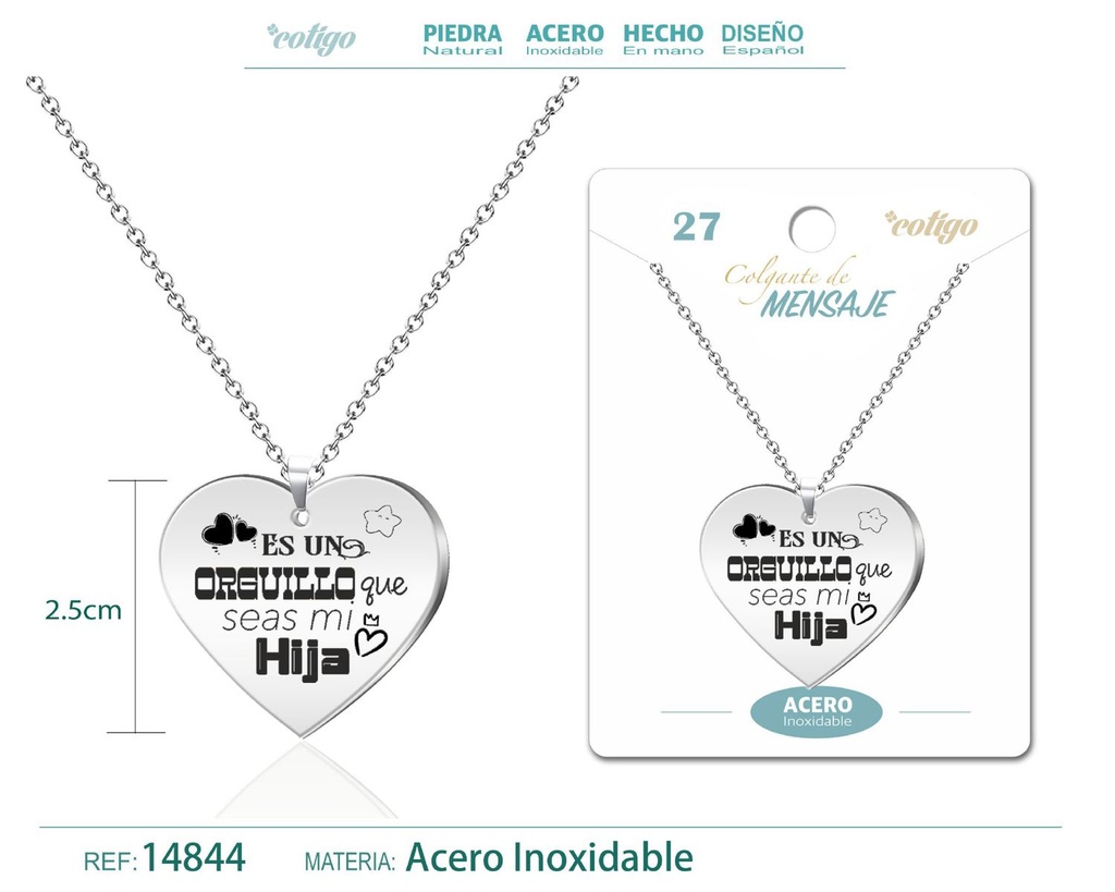 Colgante con Mensaje en Español - Joyería personalizada y accesorios