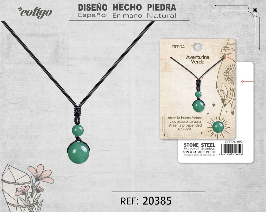 Colgante de Aventurina verde de bola 14 mm - Joyería especial