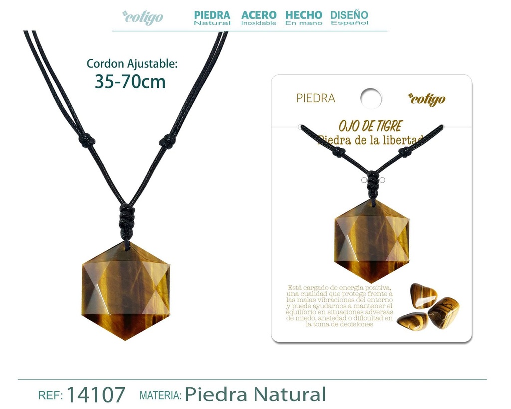 Colgante Estrella de David de piedra de Ojo de tigre - Joyería especial