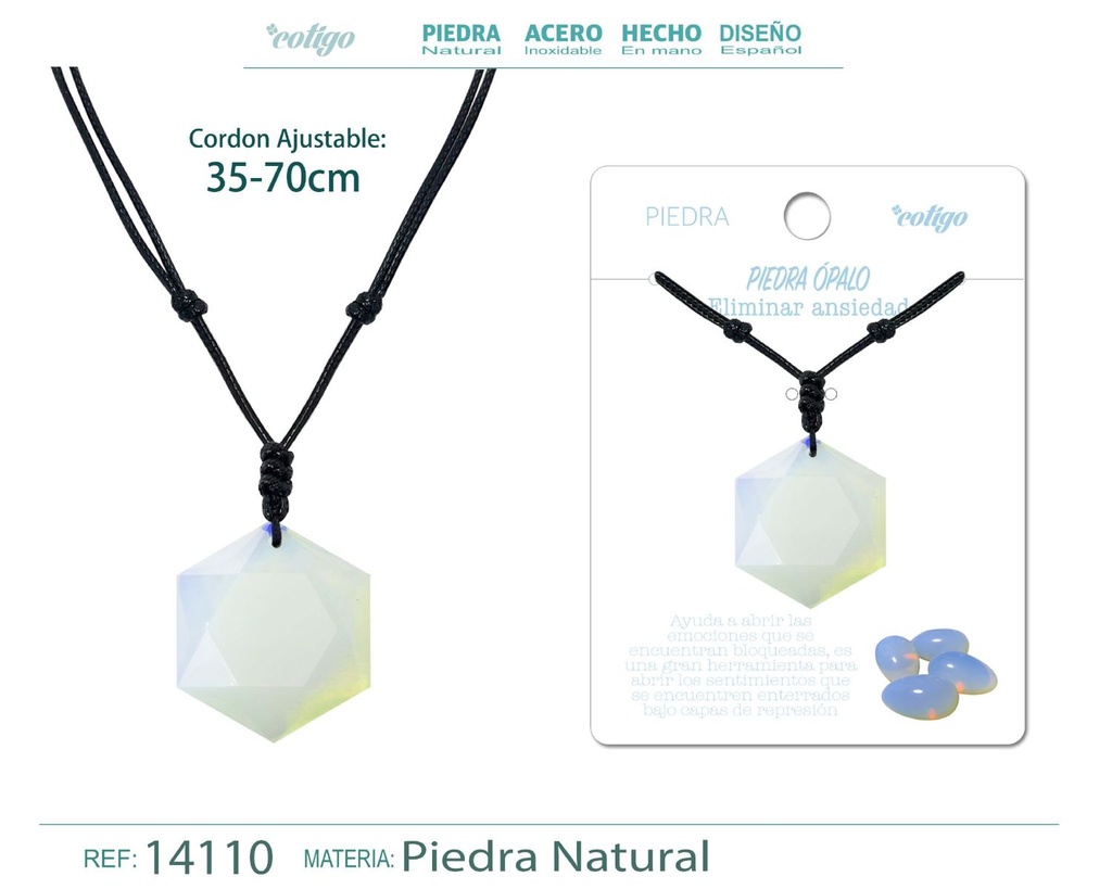 Colgante Estrella de David de piedra de Ópalo - Joyería especial