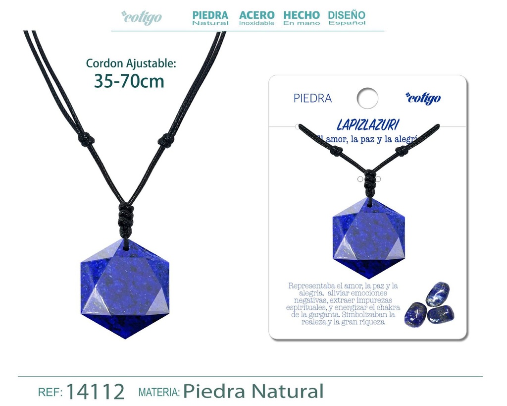 Colgante Estrella de David de piedra de Lapislázuli - Joyería especial