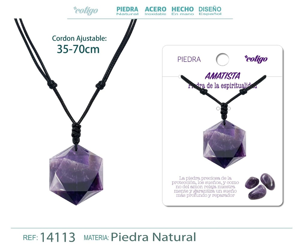 Colgante Estrella de David de piedra de Amatista - Joyería especial