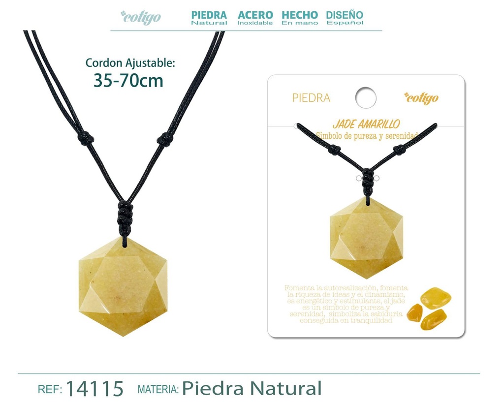 Colgante Estrella de David de piedra de Jade amarilla - Joyería especial