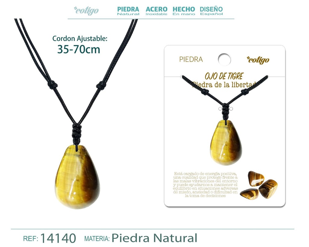 Colgante Gotita de piedra de Ojo de tigre - Joyería especial