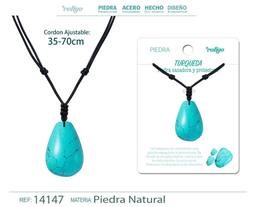 Colgante Gotita de piedra de Turquesa - Joyería especial