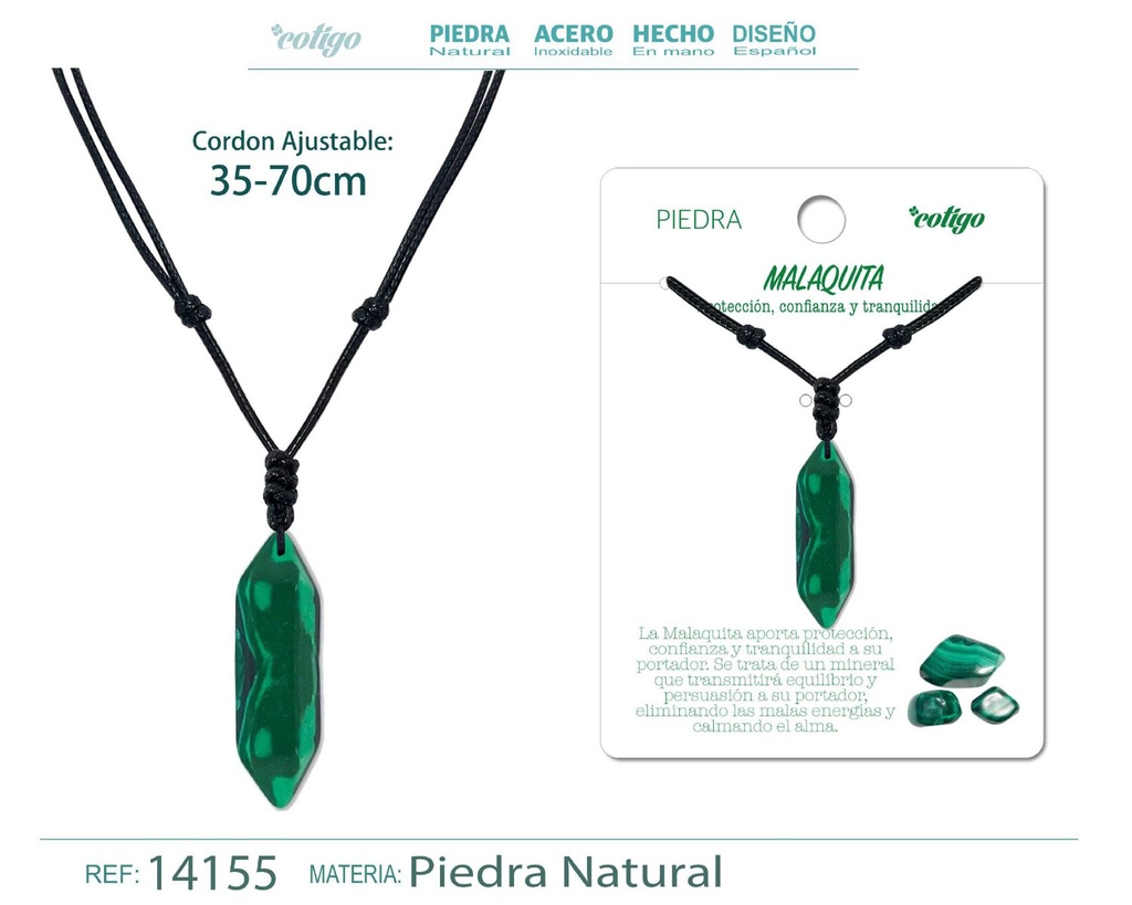 Colgante Punto pilar de piedra de Malaquita - Joyería especial