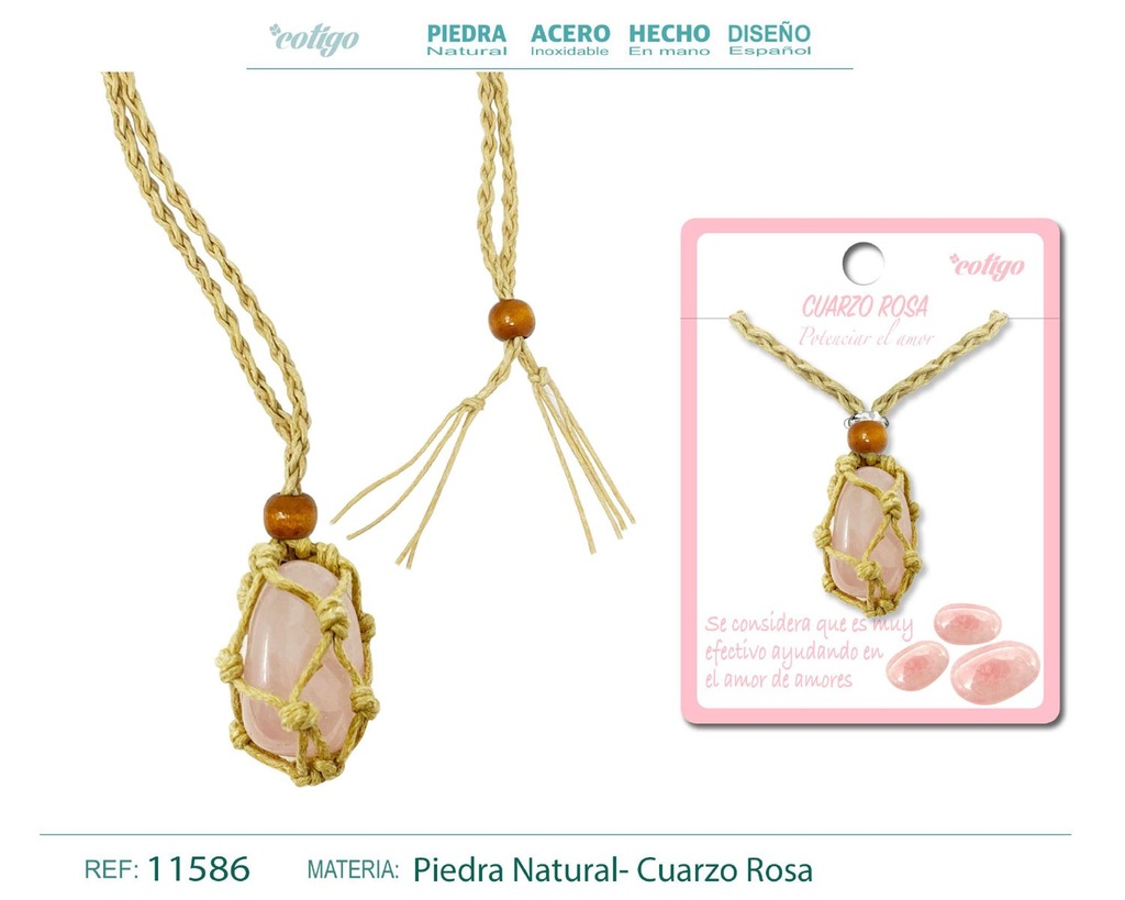 Colgante de Cuarzo rosa - Joyería especial