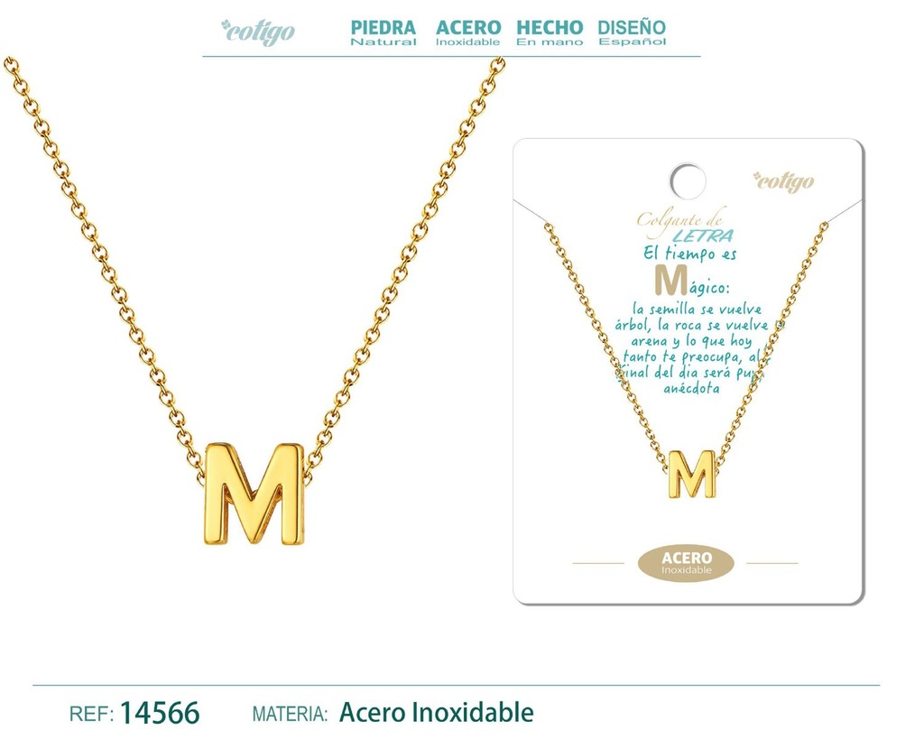 Collar letra M dorado - Joyería personalizable y elegante