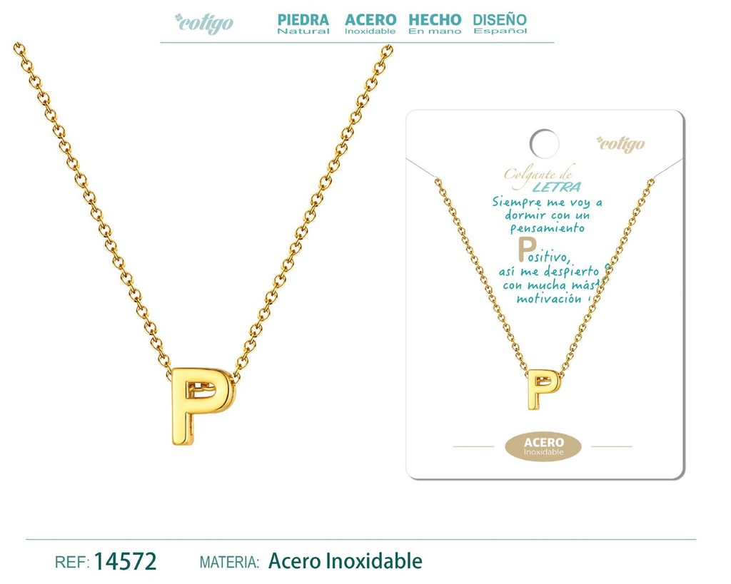 Collar letra P color dorado - Joyería personalizable y elegante