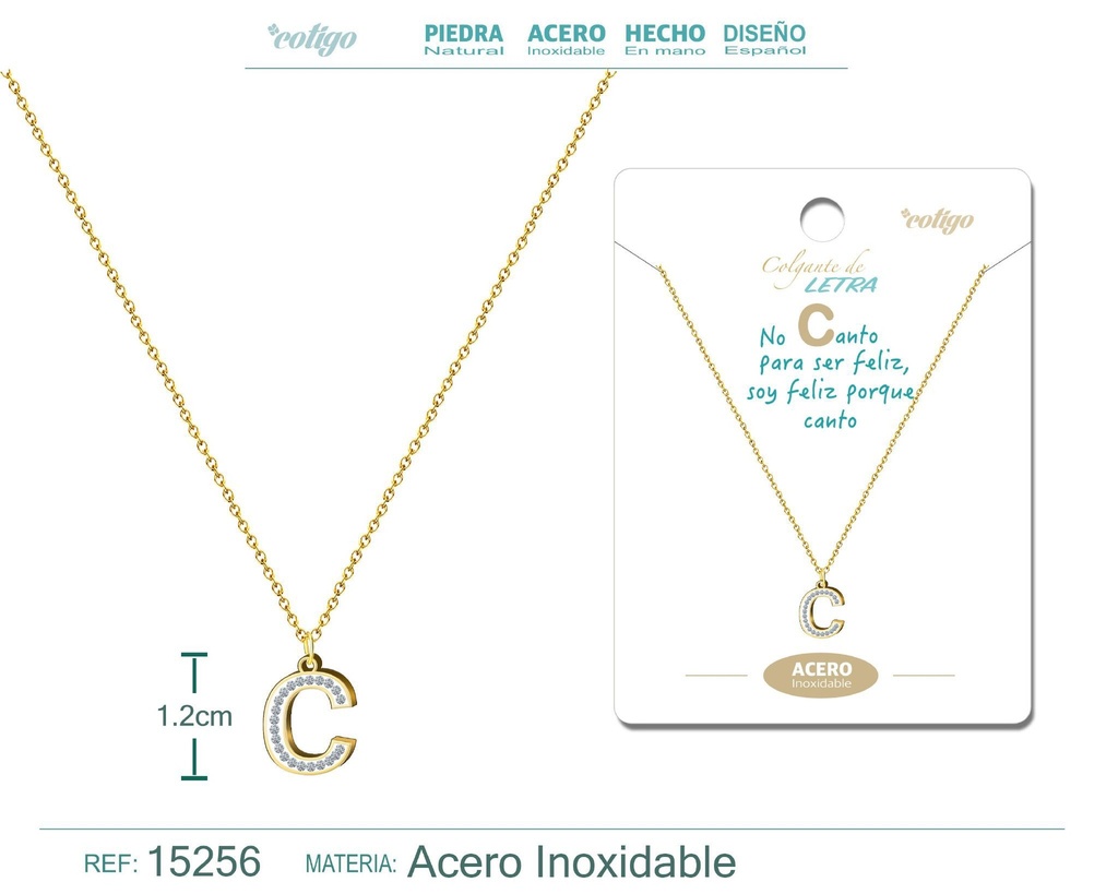 Collar con letra C color dorado - Joyería, collares y accesorios