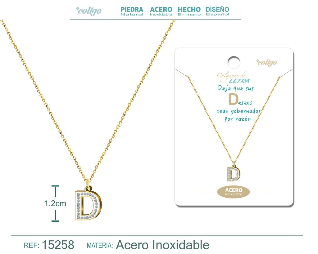 Collar con letra D color dorado - Joyería, collares y accesorios