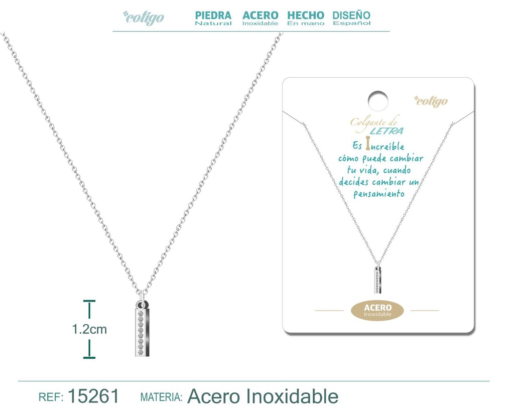 Collar con letra I en color plateado - Joyería personalizada