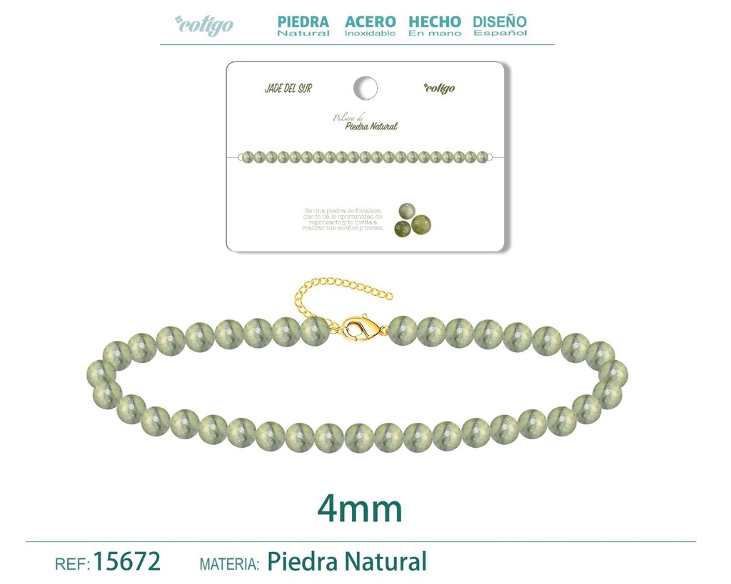 Pulsera de Jade del Sur 4 mm - Joyería de moda y accesorios