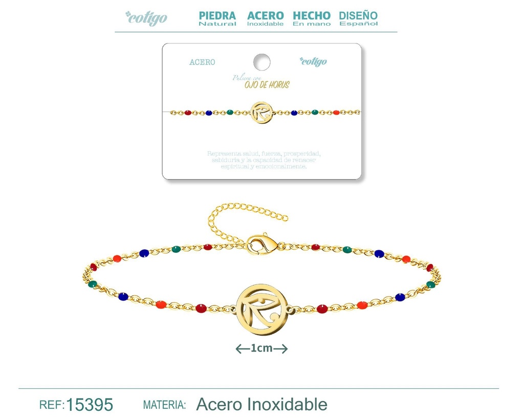 Pulsera de acero multicolor con ojo de turco - Accesorios de joyería