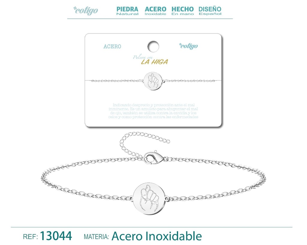 Pulsera La Higa de Acero Plateado - Accesorios de joyería y pulseras