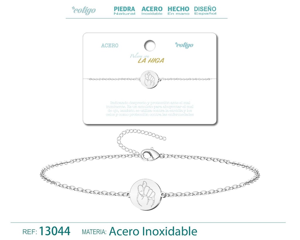 Pulsera La Higa en Acero Plateado - Joyería de Moda