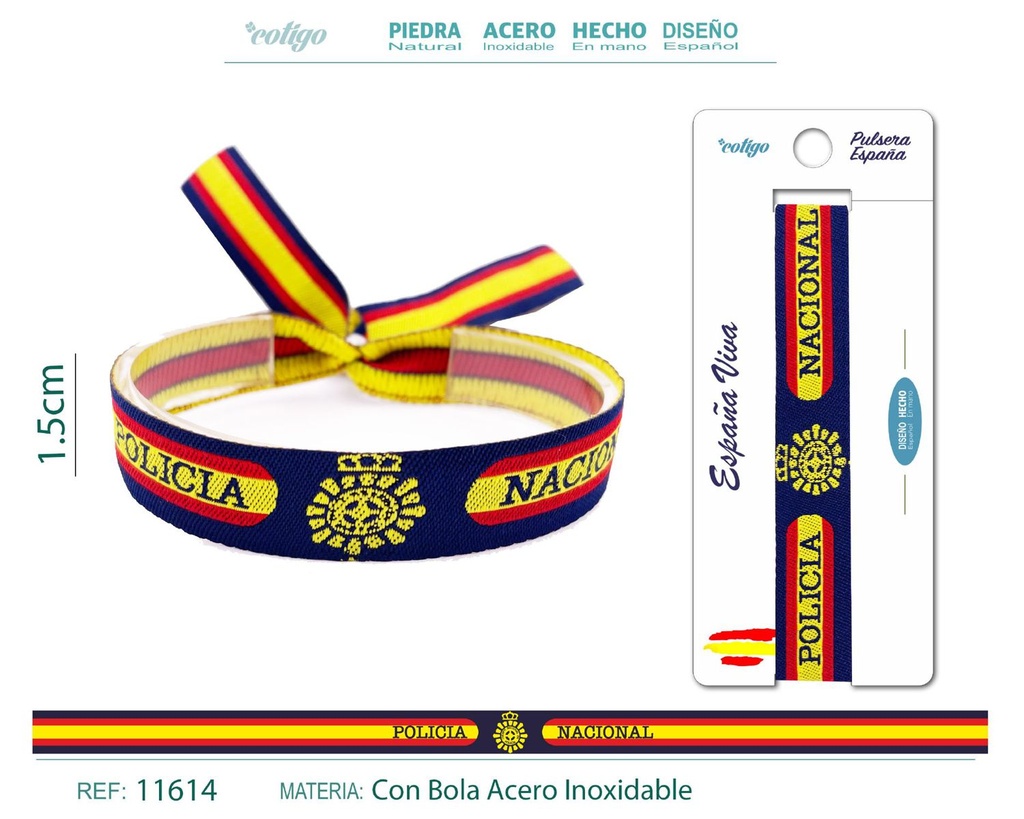 Pulsera España Tejido - Policía Nacional - Pulsera de Bandera