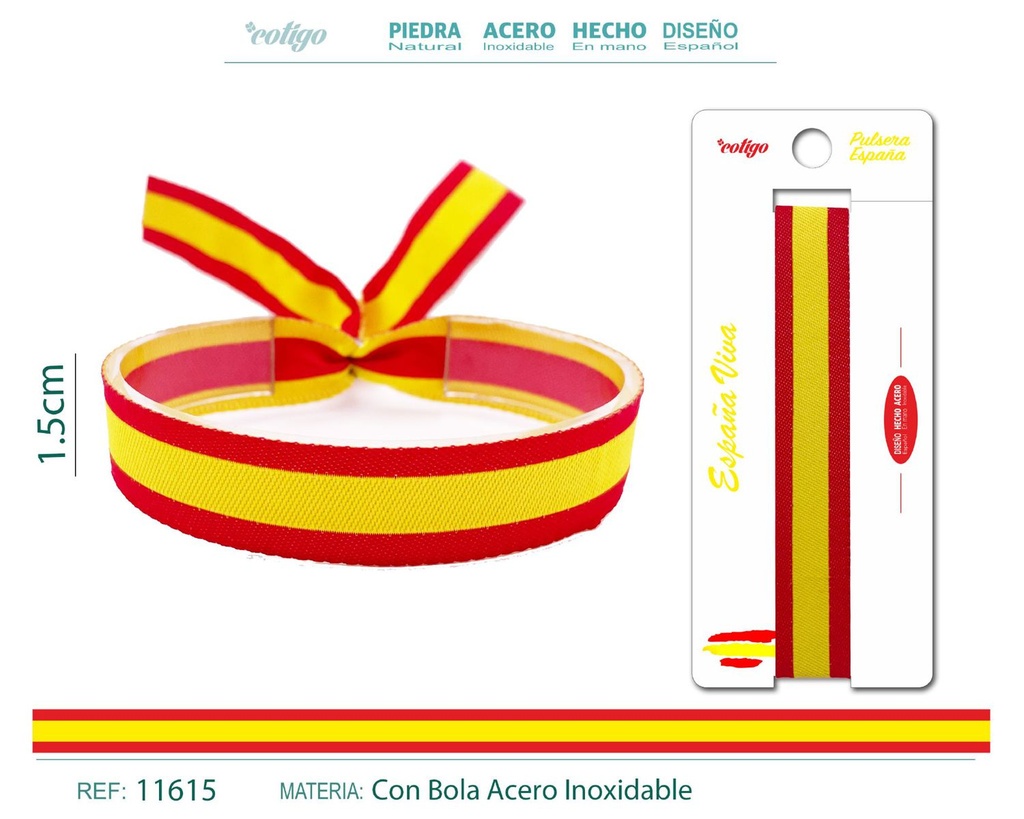 Pulsera España Tejido en Rojo - Pulsera de Bandera