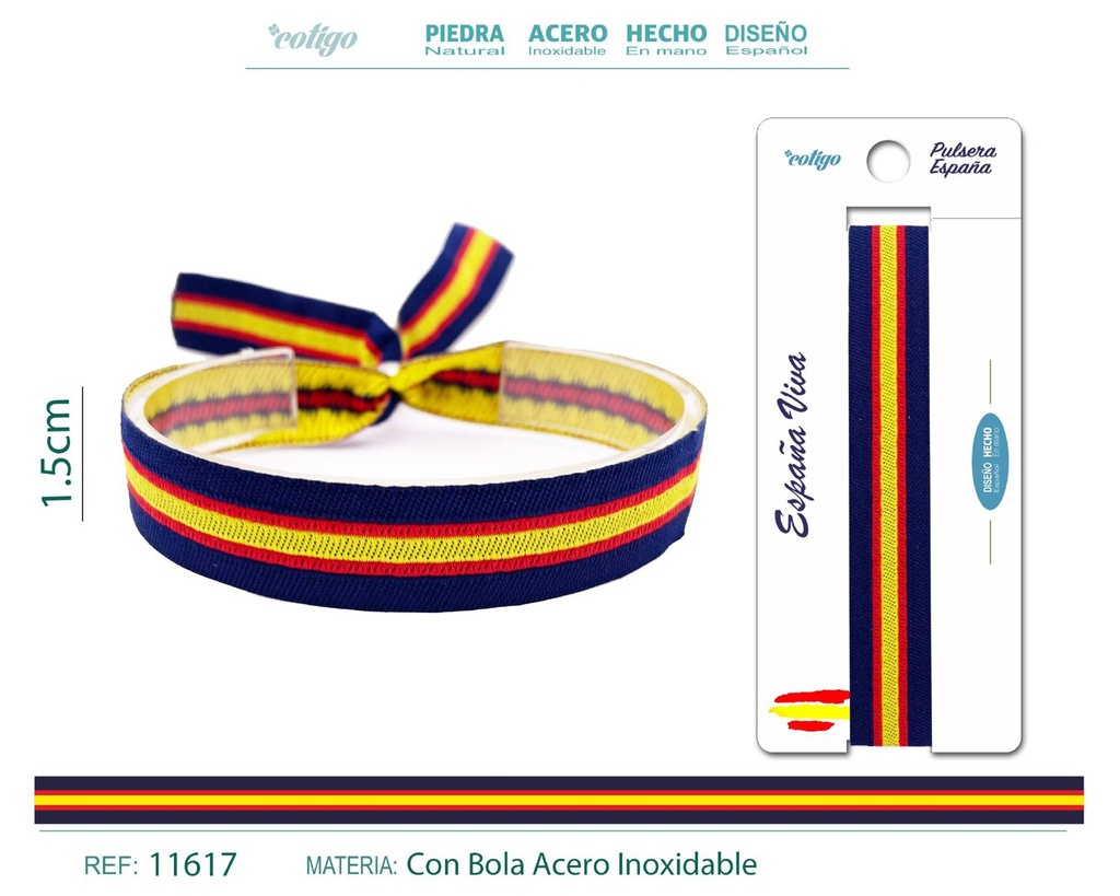 Pulsera España Tejido en Azul - Pulsera de Bandera