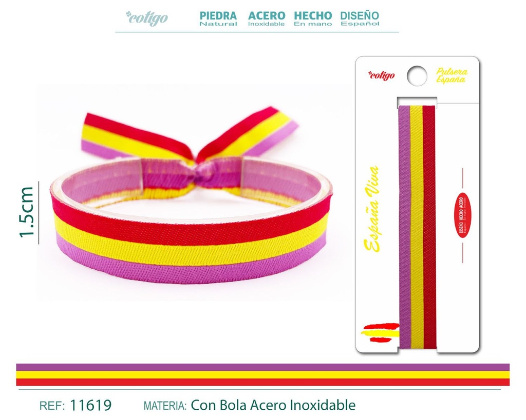 Pulsera República Española Tejido - Pulsera de Bandera