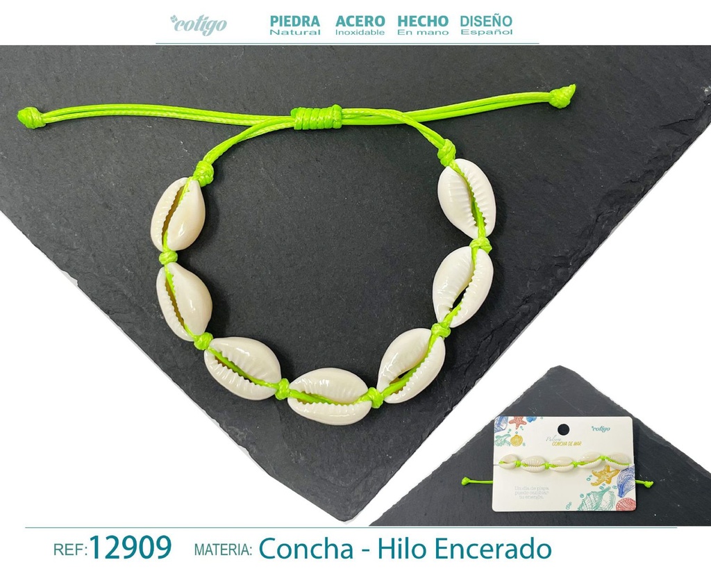 Pulsera Hilo Encerado de Concha - Pulsera de Concha