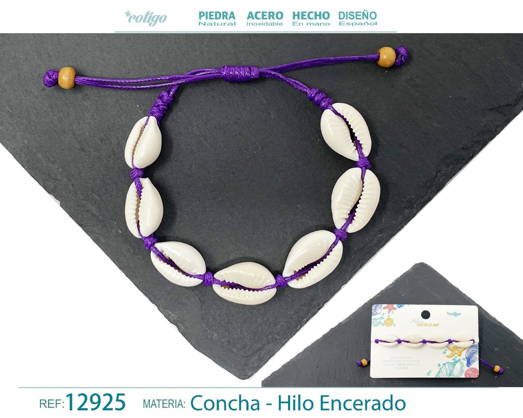 Pulsera Hilo Encerado de Concha - Pulsera de Concha