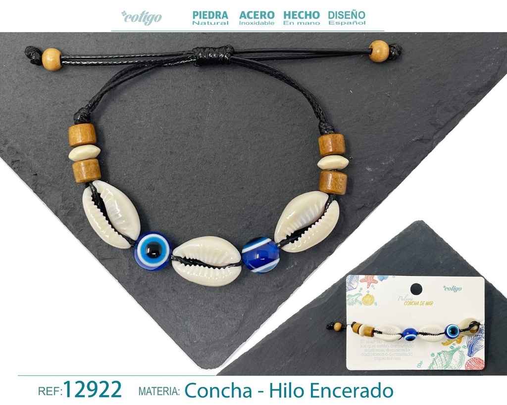 Pulsera Hilo Encerado de Concha - Pulsera de Concha