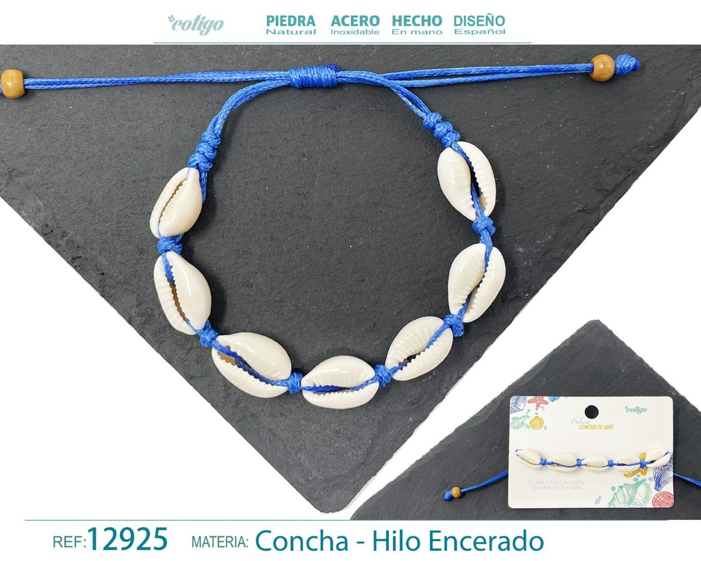 Pulsera Hilo Encerado de Concha - Pulsera de Concha