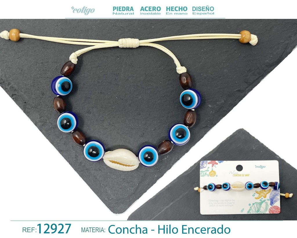 Pulsera Hilo Encerado de Concha - Pulsera de Concha